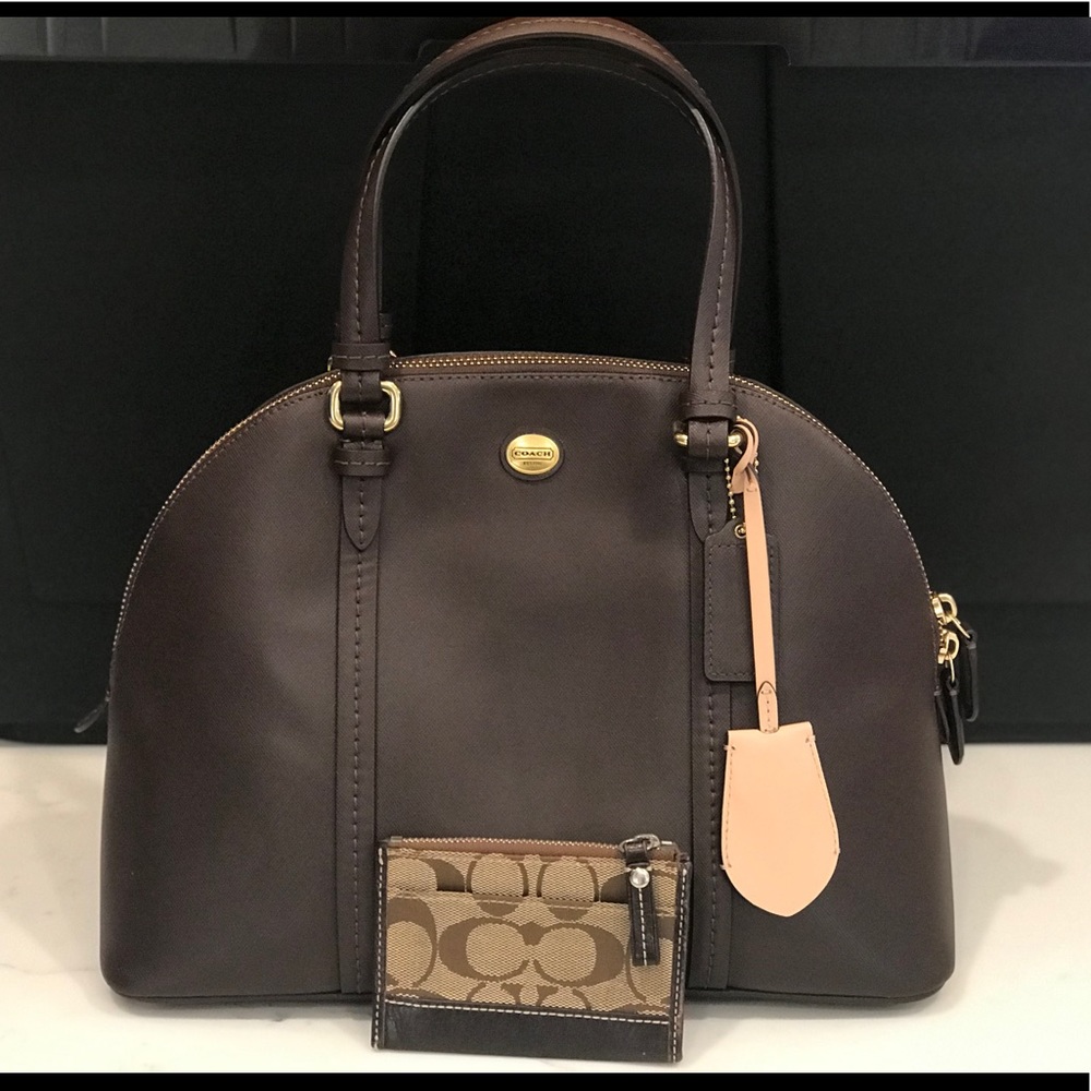Coach Bag with Card Holder - Brown